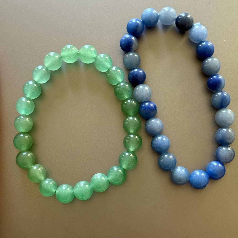 Green and Blue Aventurine Beaded Bracelets